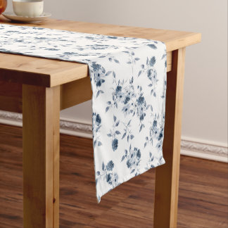 Waterverf Indigo Blue Floral Table Runner Medium Tafelloper