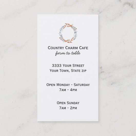 Waterverf Indigo Blue Wreate Visitekaartje (Achterkant)