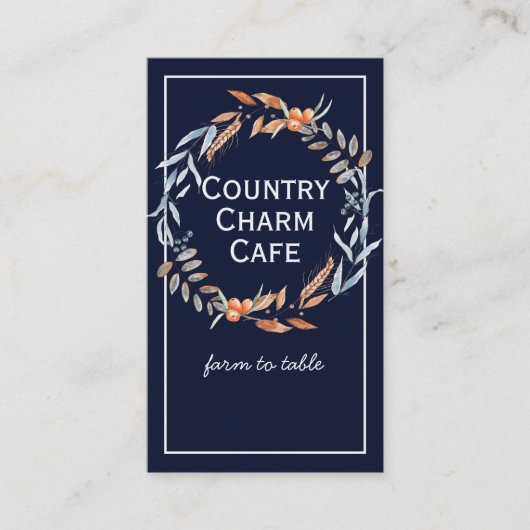 Waterverf Indigo Blue Wreate Visitekaartje (Voorkant)