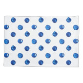 Waterverf indigoblauw pokadots patroon kussensloop (Achterkant-Links)