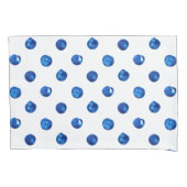 Waterverf indigoblauw pokadots patroon kussensloop (Voorkant-Links)