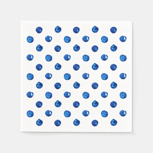 Waterverf indigoblauw pokadots patroon servet (Voorkant)