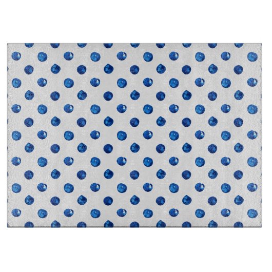 Waterverf indigoblauw pokadots patroon snijplank (Voorkant)