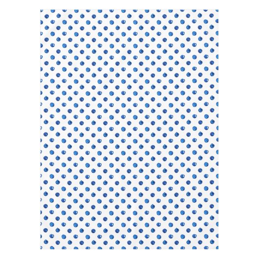 Waterverf indigoblauw pokadots patroon tafelkleed (Voorkant)