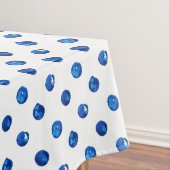 Waterverf indigoblauw pokadots patroon tafelkleed (Voorbeeld)