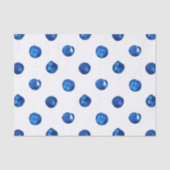 Waterverf indigoblauw pokadots patroon tissuepapier (Voorkant)
