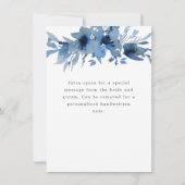 Waterverf indigoblauwe bloemen dank u voor uw opme kaart (Achterkant)