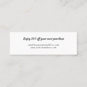 waterverf indigobloemen dank je korting mini visitekaartje (Achterkant)