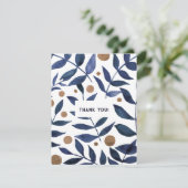Waterverf Indigofilialen Hartelijk dank Feestdagenkaart (Staand voorkant)