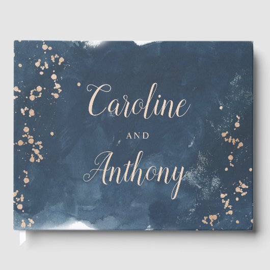 Waterverf Indigoshine Weddenschap Gastenboek (Voorkant)