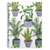 Waterverf Indoor Houseplants: weelderig groen Eleg Notitieboek (Voorkant)