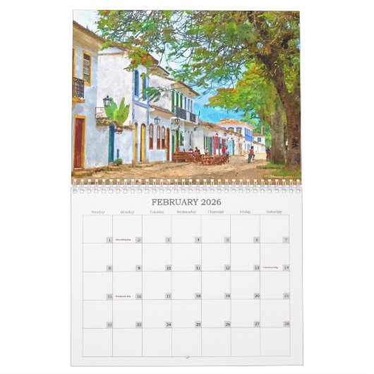 Waterverf - indrukken in italië kalender (Feb 2026)