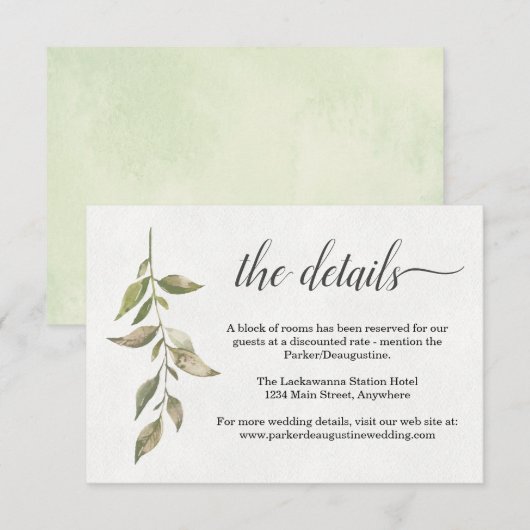 Waterverf-informatie / uitbreidingskaart informatiekaartje (Voorkant / Achterkant)