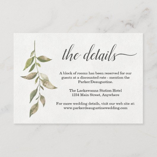 Waterverf-informatie / uitbreidingskaart informatiekaartje (Voorkant)