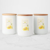 Waterverf-ingrediënten voor bijtende gele zonneblo voedselcontainer etiket (Flessen)