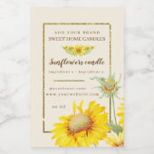 Waterverf-ingrediënten voor bijtende gele zonneblo voedselcontainer etiket (Enkel label)