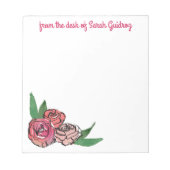 Waterverf & Ink Bloemen Aangepast Notitieblok (Voorkant)