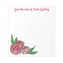 Waterverf & Ink Bloemen Aangepast Notitieblok