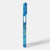 Waterverf Ink Blue & Gold + Monogram Case-Mate iPhone Case (Achterkant / Rechts)
