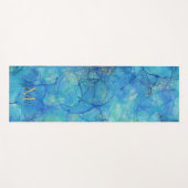 Waterverf Ink Blue & Gold - Monogram + naam Yogamat (Voorkant (horizontaal))