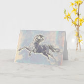 Waterverf Ink Illustrated Horse Art Kaart (Gele Bloem)