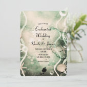 Waterverf Ink Splash Olive onder Zee Weddenschap Kaart (Staand voorkant)