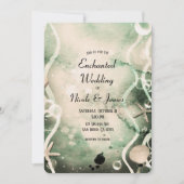 Waterverf Ink Splash Olive onder Zee Weddenschap Kaart (Voorkant)