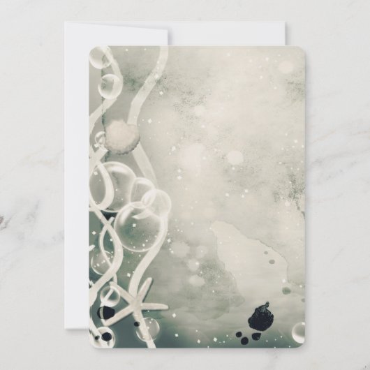 Waterverf Ink Splash Parel Grijs Zee Bruiloft Kaart (Achterkant)