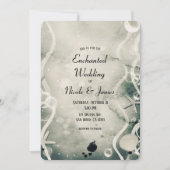 Waterverf Ink Splash Parel Grijs Zee Bruiloft Kaart (Voorkant)