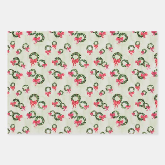 Waterverf & Inkt Kerstkransen Cadeauverpakking Inpakpapier Vel (Voorkant 3)