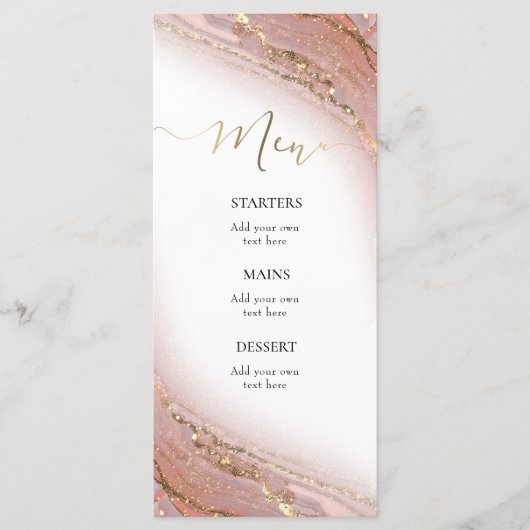 waterverf inkt marmer Menu (Voorkant)