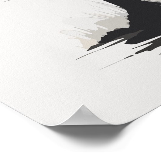 Waterverf Inkt Schilderen van Moskee in Zwart & Wi Poster (Hoek)