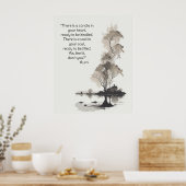 Waterverf Inkt Schilderen van zwarte boom & Quote Poster (Keuken)