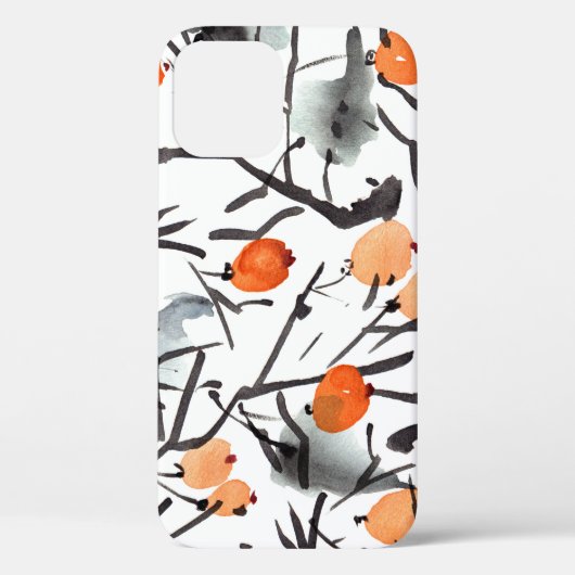 Waterverf Inktbessen bladeren illustratie Case-Mate iPhone Case (Achterkant)