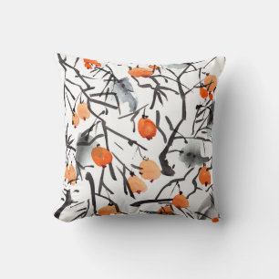 Waterverf Inktbessen bladeren illustratie Kussen