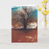 Waterverf Inktboom Abstract Kaart (Gele Bloem)