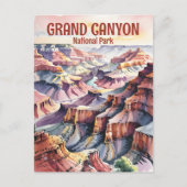 Waterverf Inktschets van de Grand Canyon South Rim Briefkaart (Voorkant)