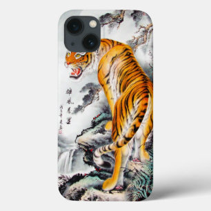 Waterverf inktvis van tijger met roestoosterse chi iPhone 13 hoesje