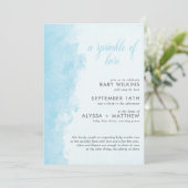 Waterverf Inktwas Textuur Boy Baby Sprinkle Kaart (Staand voorkant)