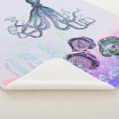 Waterverf Insea Octopus Fish Zee Ocean Life Sherpa Deken (3/4)