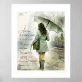 Waterverf Inspirerend quote Hoop in de regen Poster (Voorkant)
