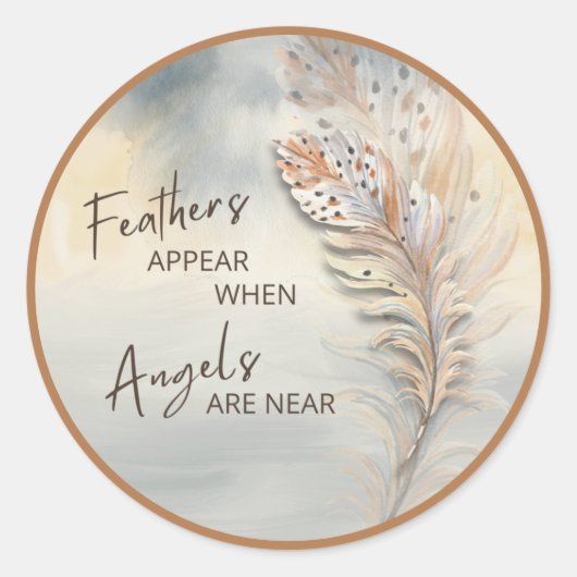 Waterverf Inspirerend veters & Angel-offerte Ronde Sticker (Voorkant)