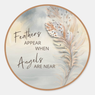 Waterverf Inspirerend veters & Angel-offerte Ronde Sticker