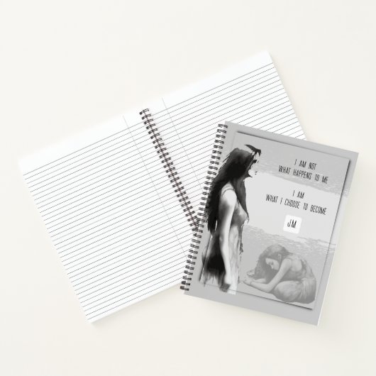 Waterverf Inspirerend vrouw trauma monogram Notitieboek (Binnen)