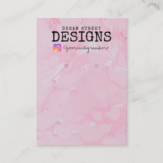 Waterverf Instagram Earring Display Kaart Visitekaartje (Voorkant)