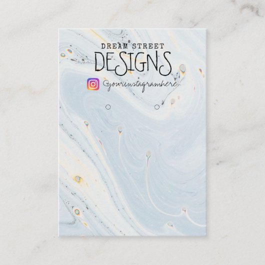 Waterverf Instagram Earring Display Kaart Visitekaartje (Voorkant)