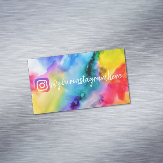 Waterverf instagram magnetisch visitekaartje (Voorbeeld)