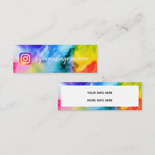 Waterverf Instagram Mini Visitekaartje (Voorkant / Achterkant)