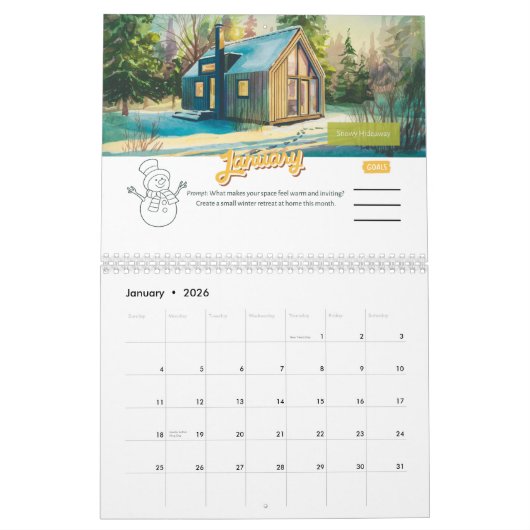 Waterverf Introvert Inspiration 2025 Kalender (Jan 2026)