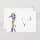 Waterverf iris 2 - dank u wel bedankkaart (Voorkant / Achterkant)